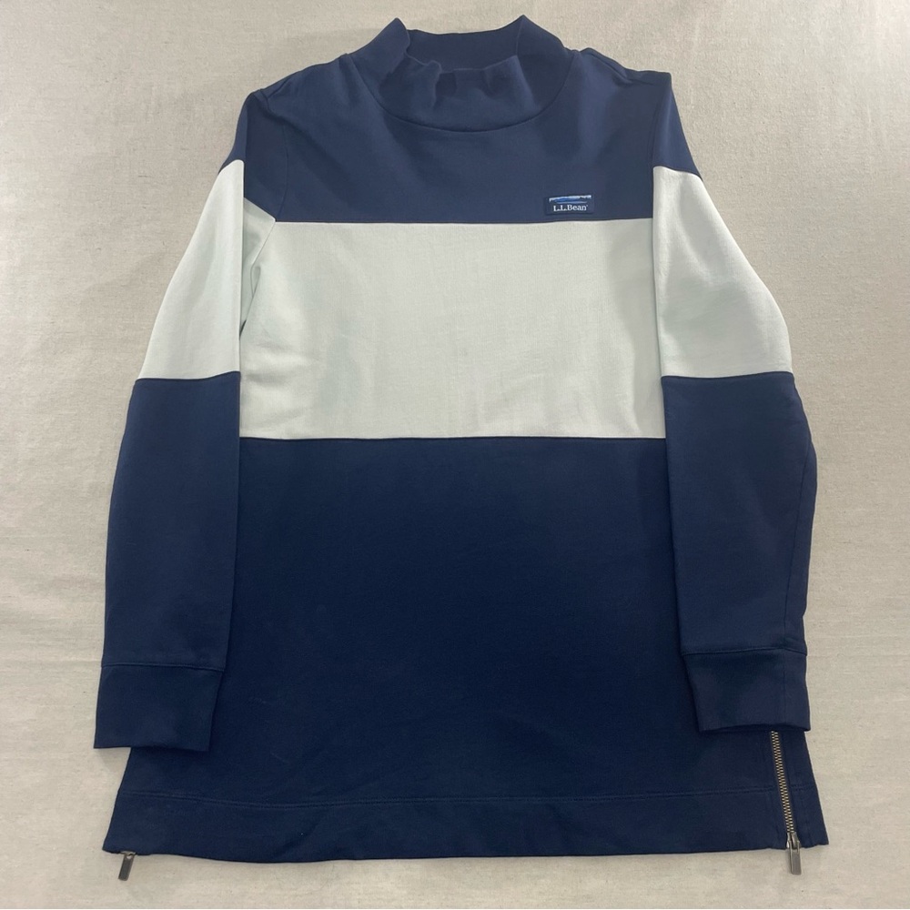LL Bean Men’s Vintage Shrink mock Turtleneck Size L Reg with Side Zippers 511754